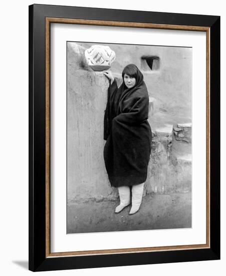 Zuni Woman, C1903-Edward S. Curtis-Framed Photographic Print