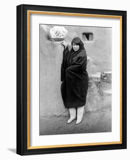 Zuni Woman, C1903-Edward S. Curtis-Framed Photographic Print