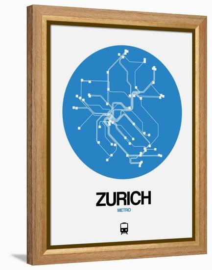 Zurich Blue Subway Map-NaxArt-Framed Stretched Canvas