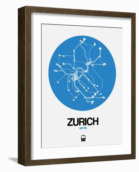 Zurich Blue Subway Map-NaxArt-Framed Art Print