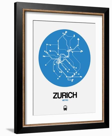 Zurich Blue Subway Map-NaxArt-Framed Art Print