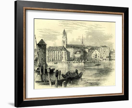 Zurich Cathedral Switzerland-null-Framed Giclee Print