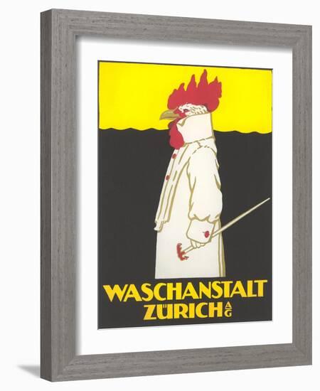 Zurich Laundry Rooster-null-Framed Art Print