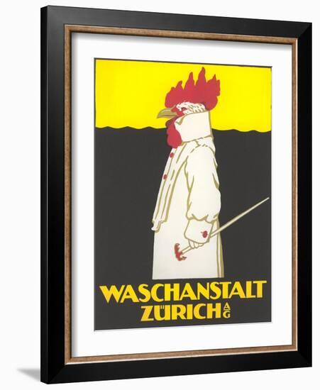 Zurich Laundry Rooster-null-Framed Art Print