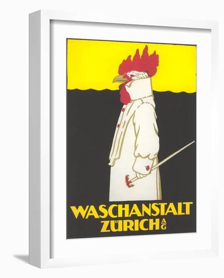 Zurich Laundry Rooster-null-Framed Art Print