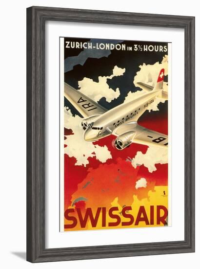 Zurich London Travel Poster-null-Framed Art Print