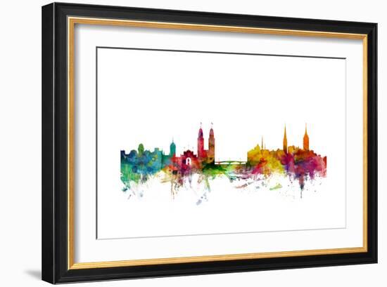 Zurich Switzerland Skyline-Michael Tompsett-Framed Art Print