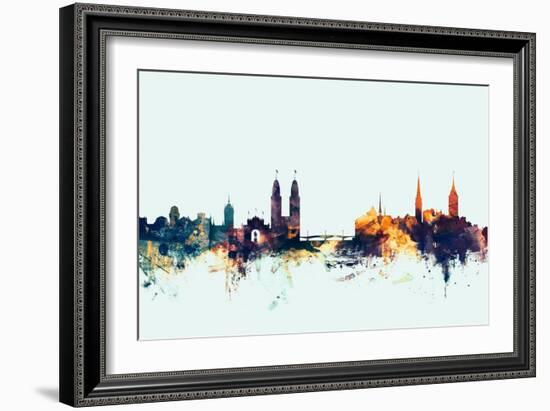 Zurich Switzerland Skyline-Michael Tompsett-Framed Art Print