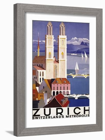 Zurich-Vintage Apple Collection-Framed Giclee Print