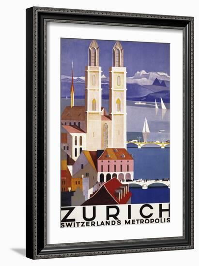 Zurich-Vintage Apple Collection-Framed Giclee Print