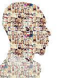 Man People Collage Faces Double Exposure-zurijeta-Photographic Print