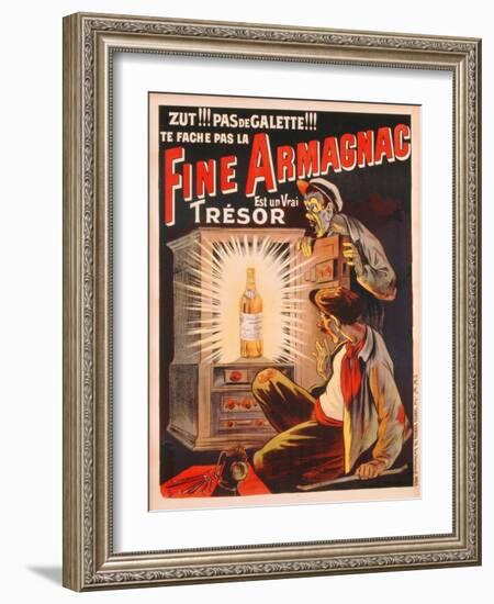 'Zut!!! Pas de Galette!!! Te Fache Pas La Fine Armagnac, Est Une Vrai Tresor', Poster Advertising…-Eugene Oge-Framed Giclee Print