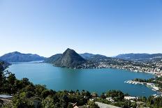 Lake Lugano, Panoramic View from the Top, Switzerland-zveiger-Photographic Print