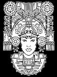 Pagan Goddess. Motives of Art Native American Indian. Vector Illustration: the White Silhouette Iso-Zvereva Iana-Art Print