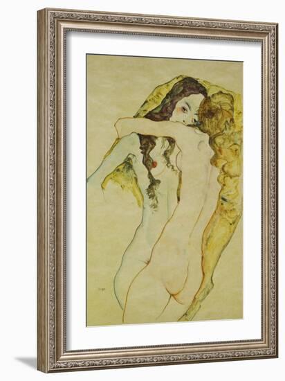 Zwei Frauen in Umarmung, 1911-Egon Schiele-Framed Giclee Print