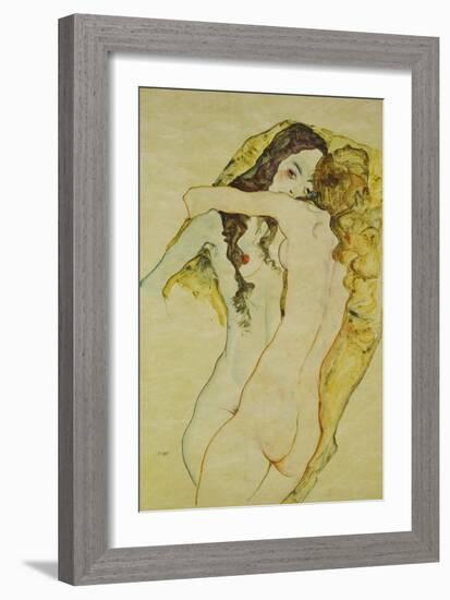 Zwei Frauen in Umarmung, 1911-Egon Schiele-Framed Giclee Print