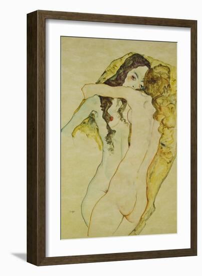 Zwei Frauen in Umarmung, 1911-Egon Schiele-Framed Giclee Print