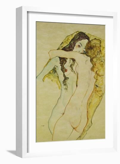 Zwei Frauen in Umarmung, 1911-Egon Schiele-Framed Giclee Print