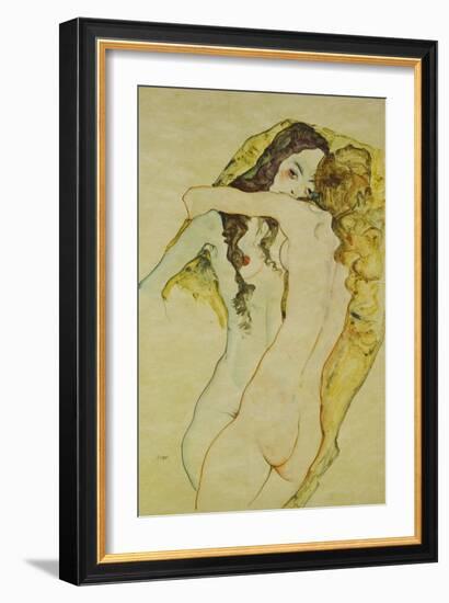 Zwei Frauen in Umarmung, 1911-Egon Schiele-Framed Giclee Print