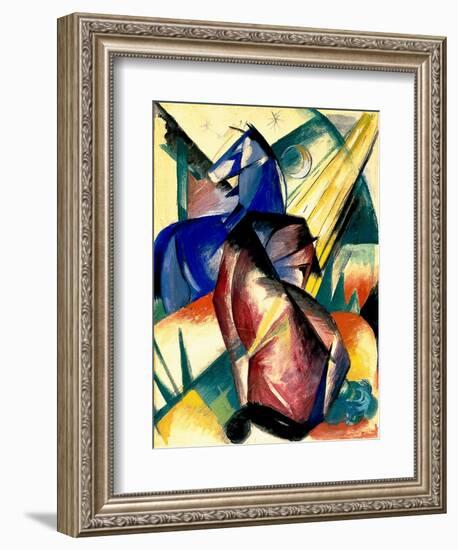 Zwei Pferde Rot Und Blau, 1912-Franz Marc-Framed Giclee Print