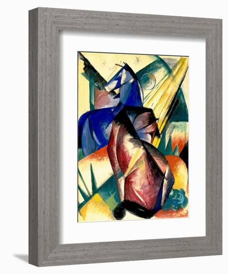 Zwei Pferde Rot Und Blau, 1912-Franz Marc-Framed Giclee Print