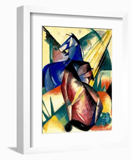 Zwei Pferde Rot Und Blau, 1912-Franz Marc-Framed Giclee Print