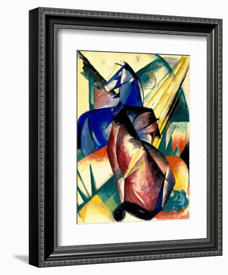 Zwei Pferde Rot Und Blau, 1912-Franz Marc-Framed Giclee Print