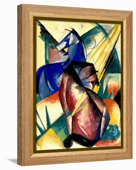 Zwei Pferde Rot Und Blau, 1912-Franz Marc-Framed Premier Image Canvas