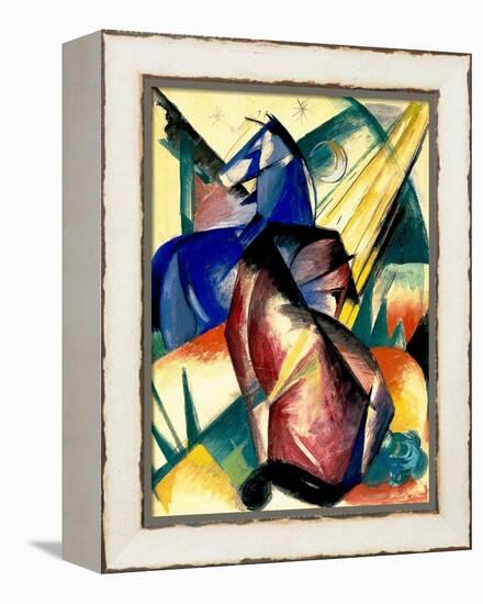 Zwei Pferde Rot Und Blau, 1912-Franz Marc-Framed Premier Image Canvas