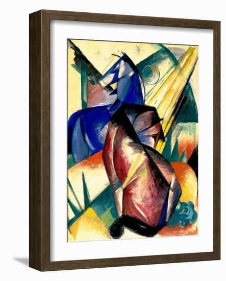 Zwei Pferde Rot Und Blau, 1912-Franz Marc-Framed Giclee Print