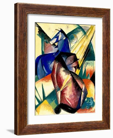 Zwei Pferde Rot Und Blau, 1912-Franz Marc-Framed Giclee Print