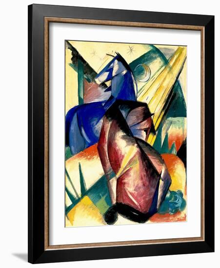 Zwei Pferde Rot Und Blau, 1912-Franz Marc-Framed Giclee Print