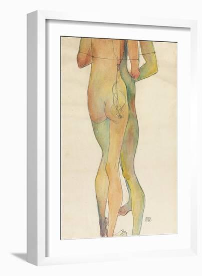 Zwei Stehende Akte, 1913-Egon Schiele-Framed Giclee Print