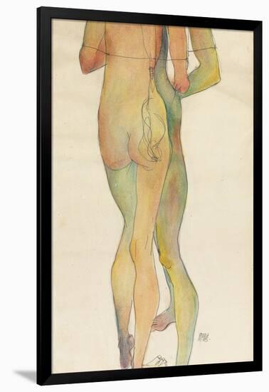 Zwei Stehende Akte, 1913-Egon Schiele-Framed Premium Giclee Print