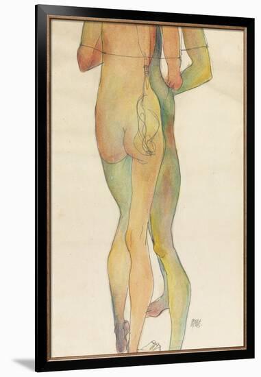 Zwei Stehende Akte, 1913-Egon Schiele-Framed Premium Giclee Print