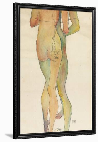 Zwei Stehende Akte, 1913-Egon Schiele-Framed Premium Giclee Print