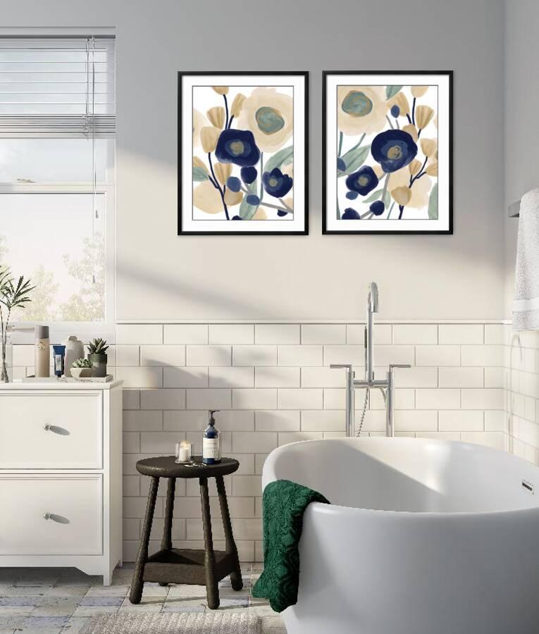 The Neutral Blooms Gallery - Why should spring have all the fun? These neutral blooms are poised to brighten your mood year round.,Small Gallery Wall (46" X 29" Finished Size)