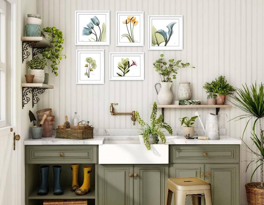 The Fresh Floral Gallery - Showcase the beauty of florals from the inside out! This stunning array of art from one of our top selling photographers takes botanicals up a notch.,Small Gallery Wall (40" X 56" Finished Size)